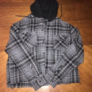 No Boundaries hooded flannel